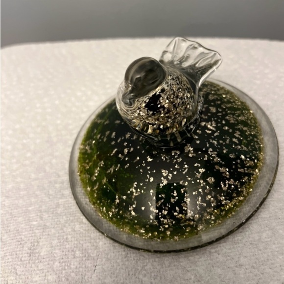 1960's MURANO ITALY ART GLASS GOLD AVENTURINE BIRD DESIGN SCULPTURE PAPERWEIGHT - Picture 6 of 7